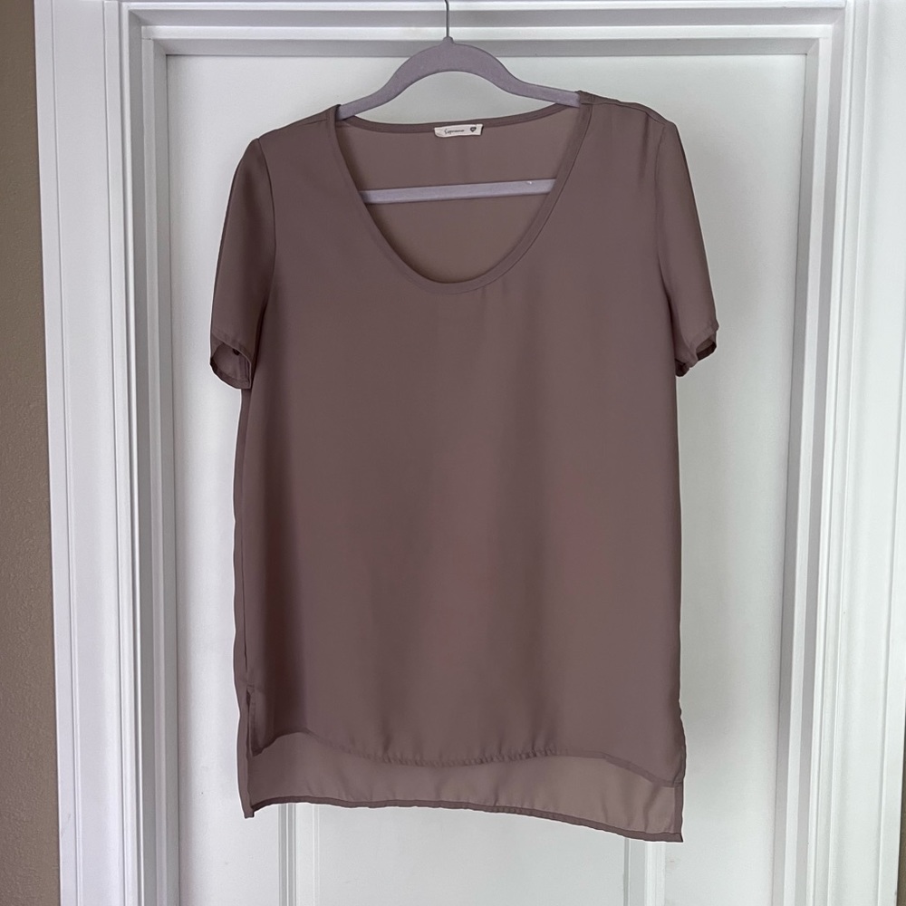 Soprano tan blouse with short sleeve Size M